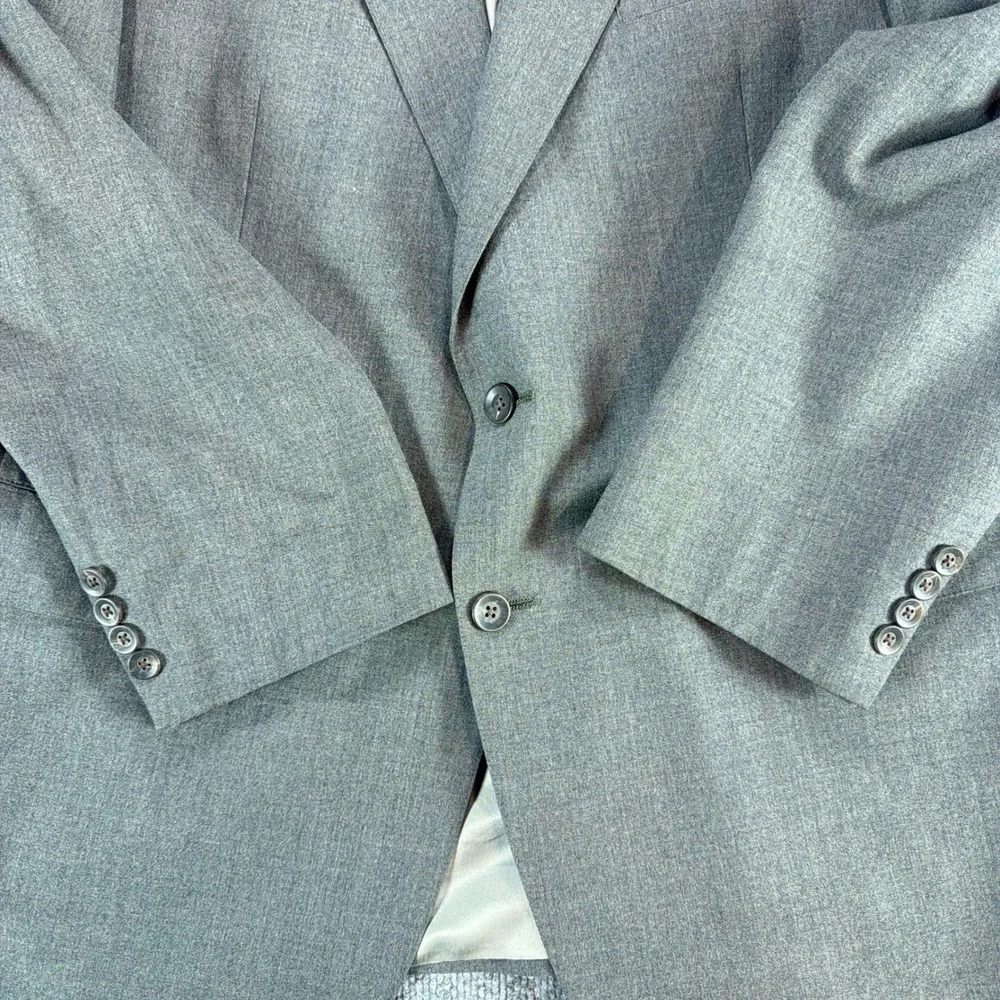 Vintage Nordstrom Mens Gray Virgin Wool Blazer Sport Coat Union Made USA 42R